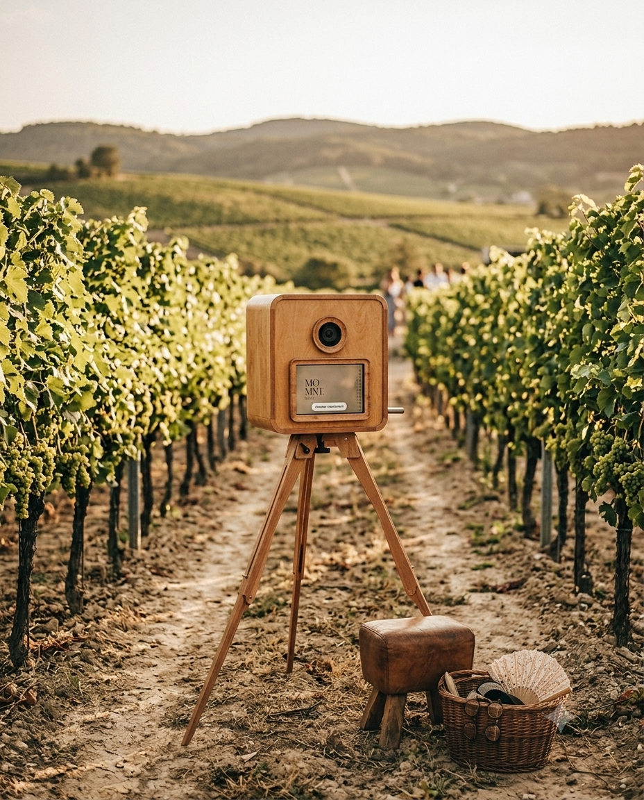 Photobooth ACZ installé au cœur d'un vignoble en Provence